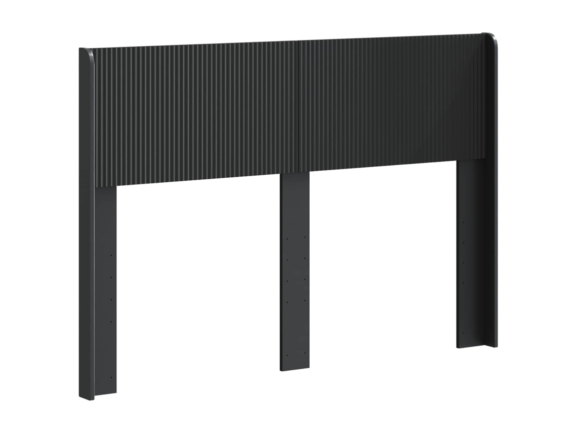 Conjunto 1 Cabeceira Vidaxl Preto Derivados De Madeira (120 Cm)
