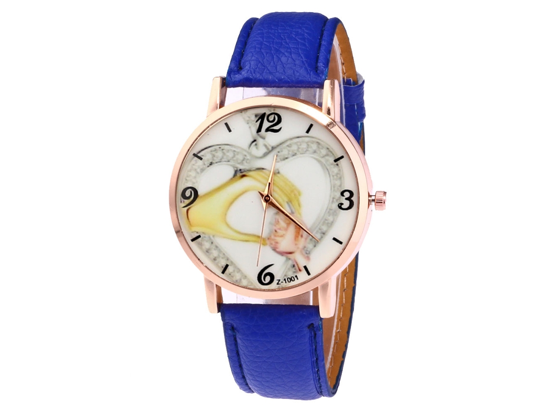 Reloj Analógico De Cuarzo Para Mujer Con Correa De Pu, Regalo De Joyería (azul)