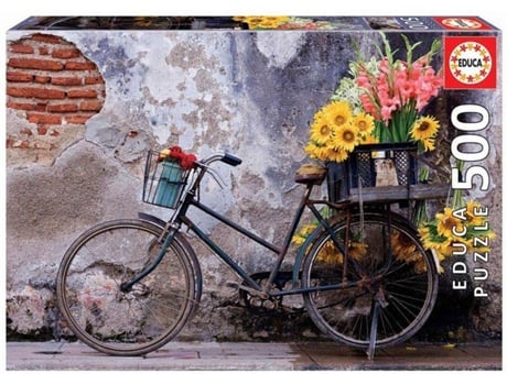Puzzle Bicicleta Com Flores 500 Peças