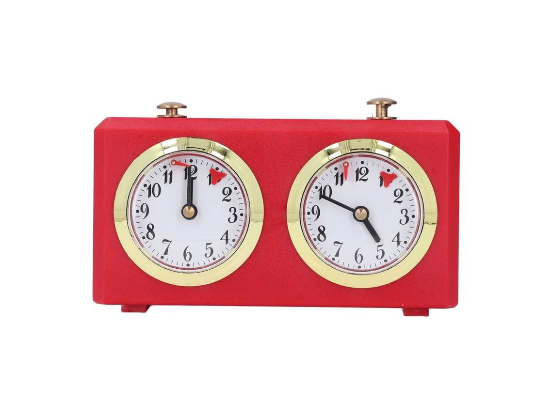 Relógio De Xadrez Mecânico Profissional Digital Sem Bateria Vintage Portátil Vermelho