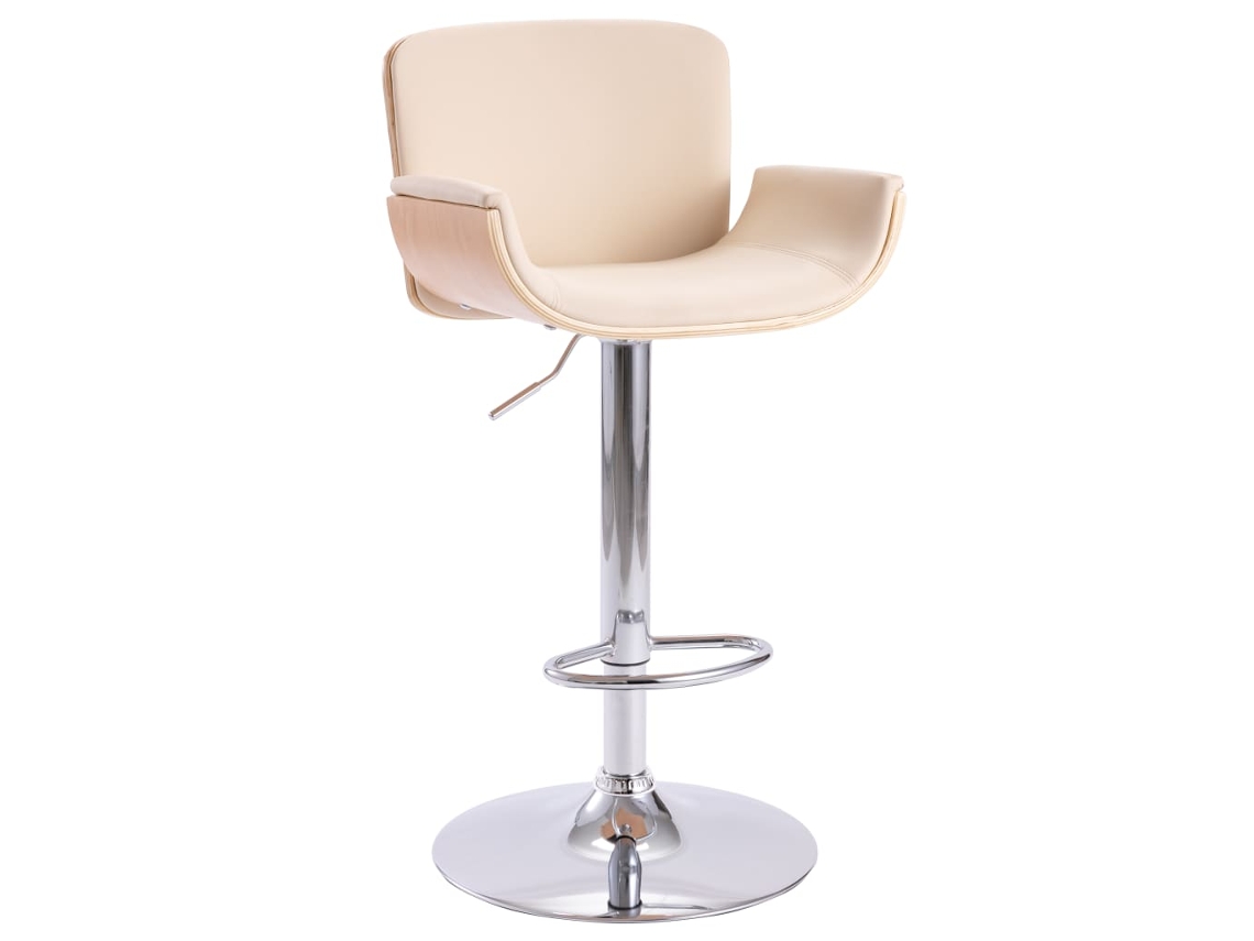 Vidaxl Banco De Bar Couro Artificial Creme