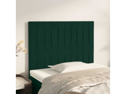 Vidaxl Cabeceira Verde Escuro 100x5x118/128 Cm Veludo