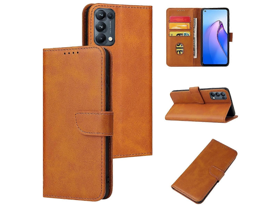 Capa De Celular Flip Com Fivela E Textura De Bezerro Para Oppo Reno5