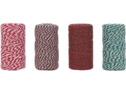 Tyenaza 4 Rolos de Algodão Barbante Colorido para Confeitaria, Cordões 2mm para Projetos, Artesanato, Embrulho de