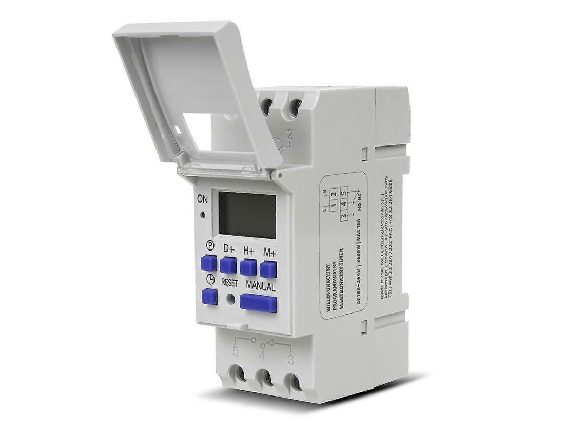 Temporizador Digital Greenblue Gb104 para Painel de Trilho Din, 16a, Máximo de 240 Programas BRILVIBERA