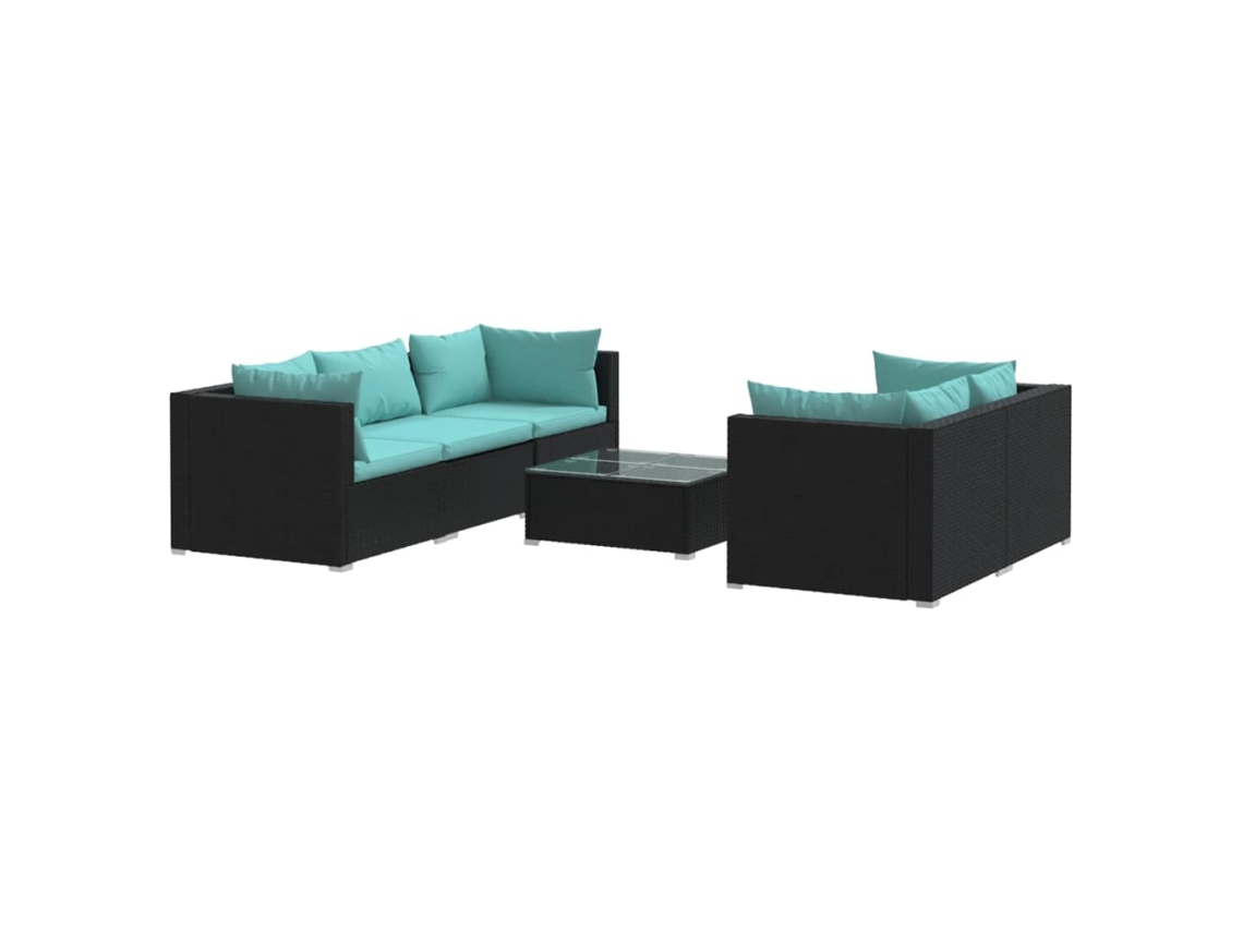 Garden Lounge Set, Garden Lounge Sets Vidaxl Preto Rattan / Vime (n/a)