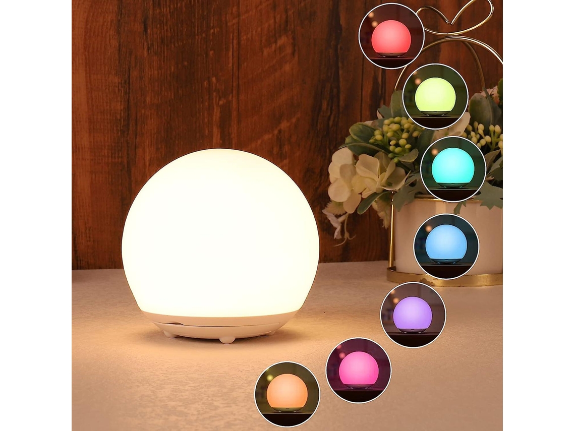 Omni luz Noturna para Crianças, Luz de Noite para Bebês com Luz Gradual Regulável, Recarregável Via Usb, 7 Cores, Toque e Temporizador para Quarto