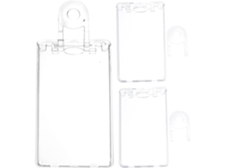 Conjunto De 3 Porta Crachás Verticais Transparentes Em Policarbonato, Porta Cartões Duplo, Proteção Prática Cartões