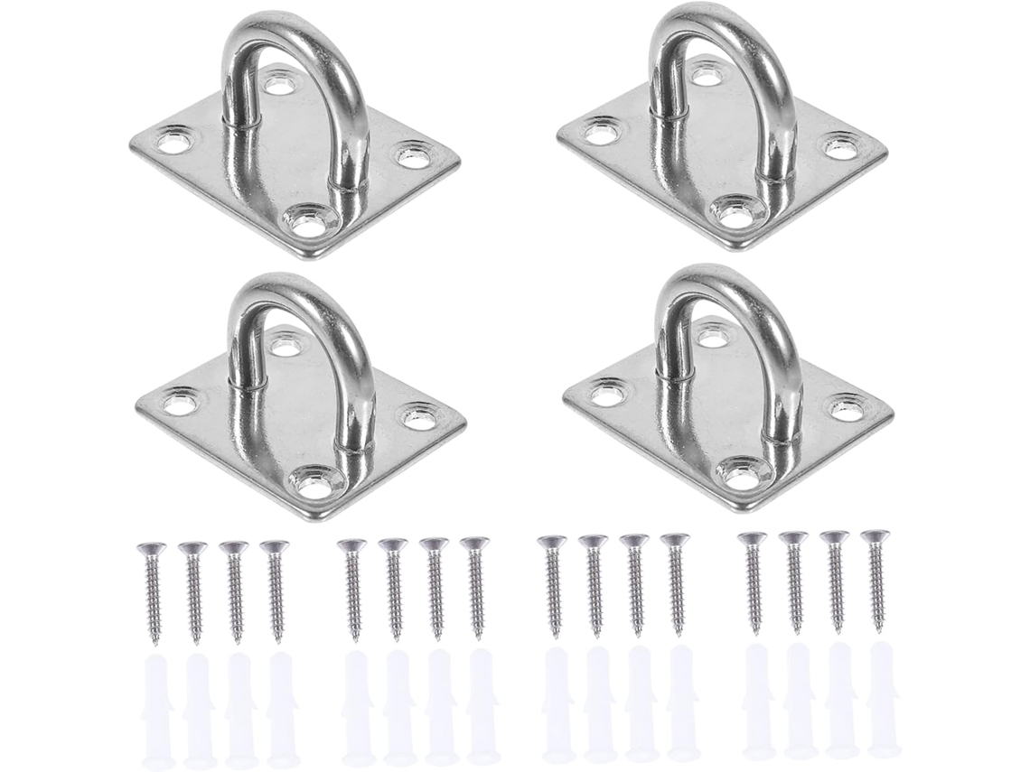 Conjunto De 4 Ganchos Teto Em Aço Inoxidável Para Pendurar Redes, Vent
