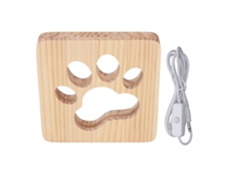 Lâmpada De Noite Gatito Portátil 3d Em Madeira Luz Suave Usb Protector De Olhos Dormitório
