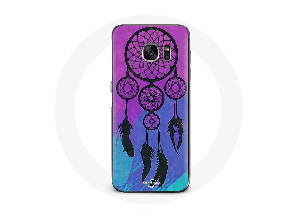 Capa para Samsung Galaxy S6 Apanhador de Sonhos pretoFundo azul eViole