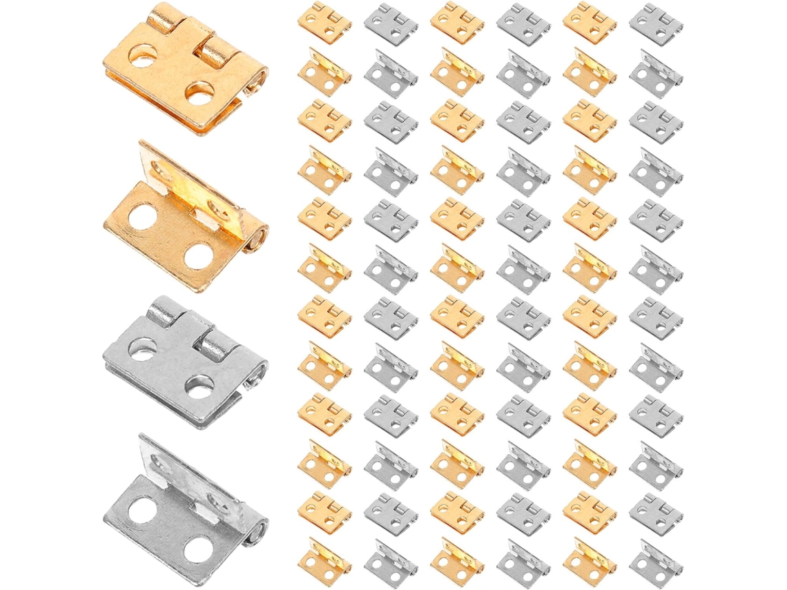Luxshiny 100 Peças Mini Dobradiças De Latão Para Artesanato Em Madeira, Acessórios Para Pequenos Armários, Dobradiças