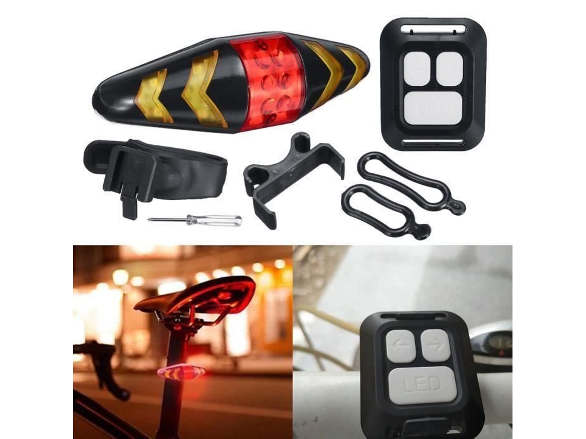 Faróis piscantes de luz traseira à prova dágua luzes de controle remoto sem fio para bicicleta MTB S/MARCA