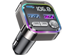 Transmissor Fm Bluetooth Veicular, Usb-c, Carga Rápida, 36w