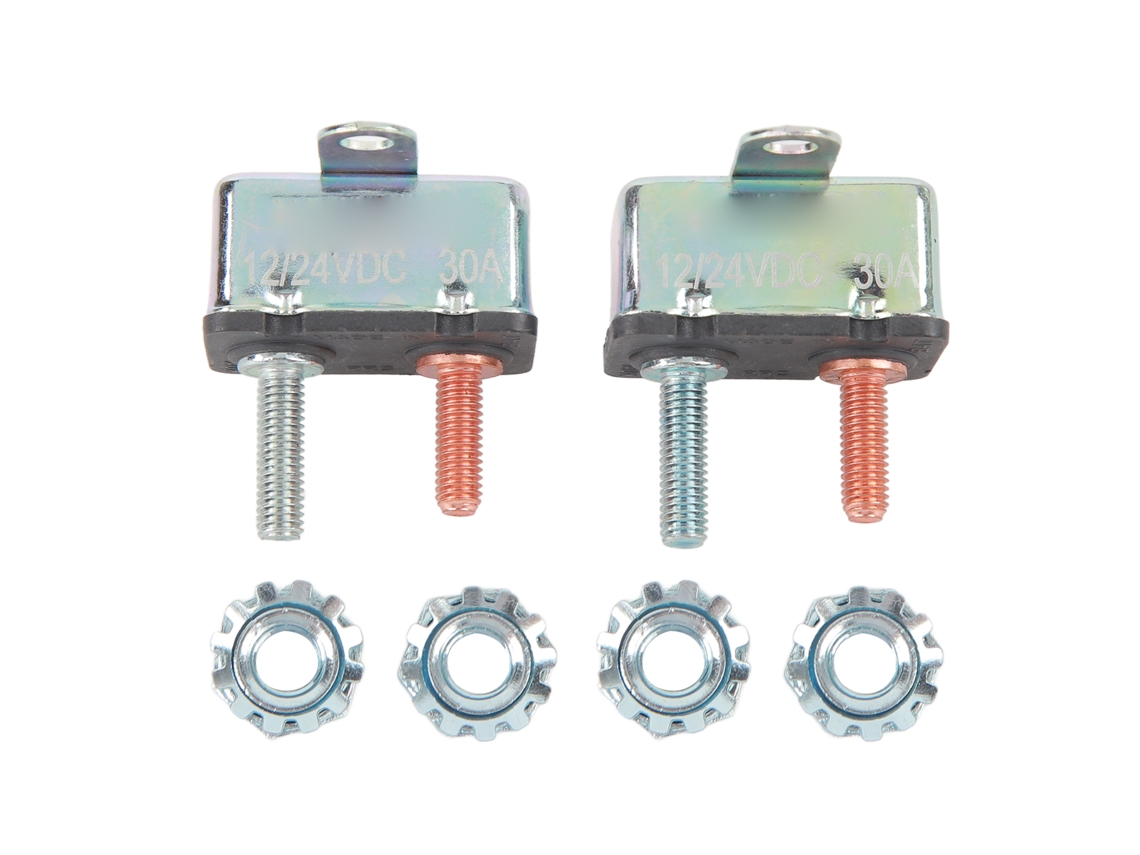 2pcs Disjuntor De Circuito Com Reset Automático Alumínio 12v 24v 30a Para Carro Navio