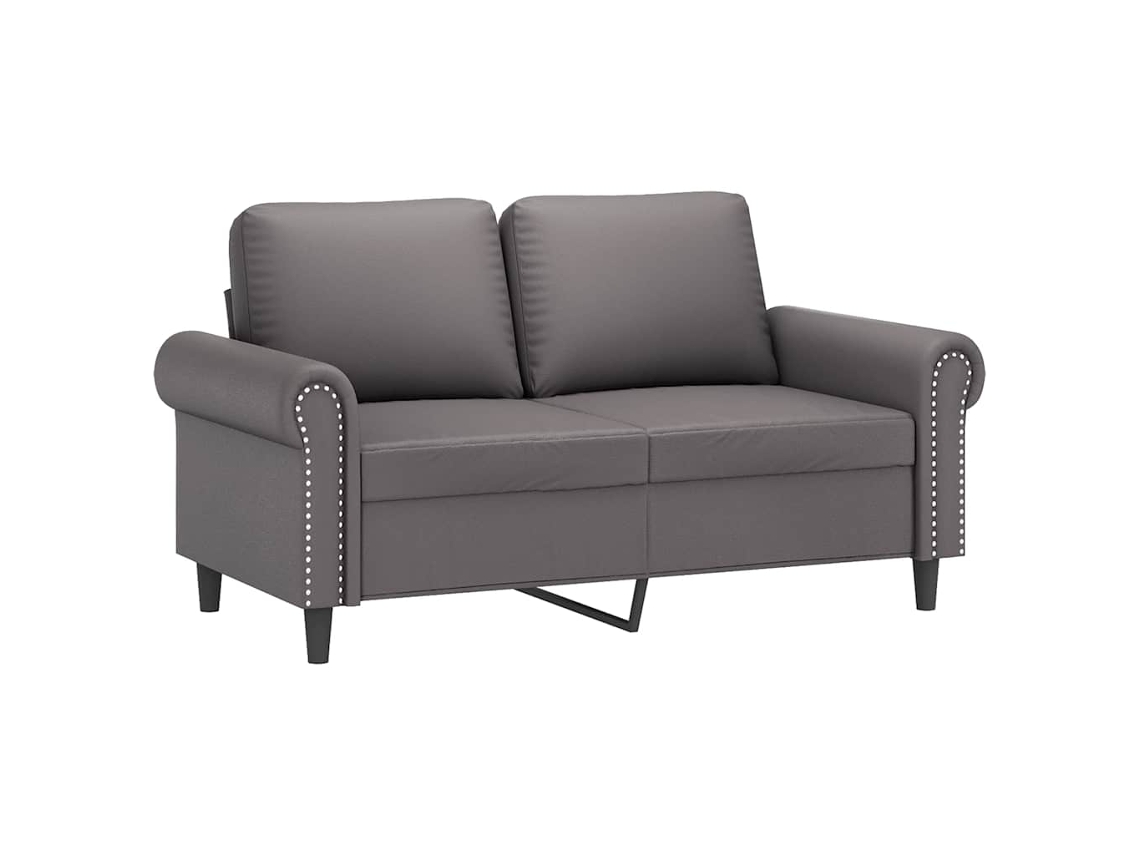 2-seater Sofa, 2-seater Sofas Vidaxl Cinzeto Couro Artificial (n/a)