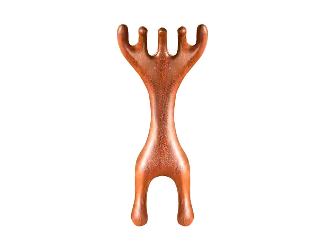 Pente De Sândalo E Massageador Em Formato De Chifre Para Cuidados Capilares E Relaxamento Do Couro Cabeludo. Múltiplas Funções. Jinyubo Store