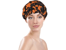 Touca De Banho Feminina, Reutilizável, Impermeável, Dupla Camada, Com Elástico, Ideal Para Cabelos Longos, Laranja E