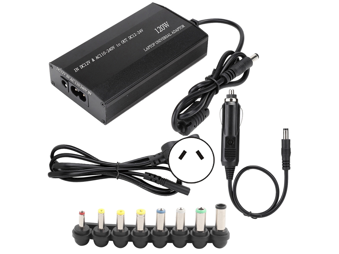 Aetheria carregador Universal de 120w para Carro e Casa com 8 Adaptadores Dc para Notebook e Dispositivos Digitais