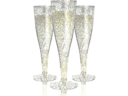 Copo De Champanhe Com Glitter Para Festas: Estilo Elegante, Reutilizável E Prático Para Qualquer Ocasião