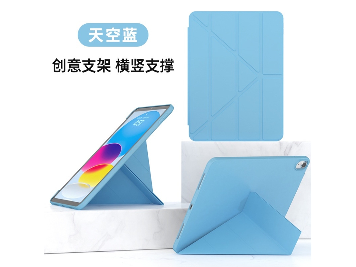 Capa Para Tablet Lurelia, Compatível Com Mini 6, Azul Celeste, Tpu, Dobrável Com Suporte, Fixação Magnética