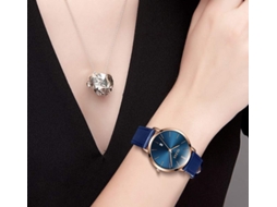 Lurelia Relógio Feminino, Modelo Ony-364, Movimento De Quartzo, Data/calendário, 33 Mm, 9 Polegadas, Aço Inoxidável, Couro, Resistente À Água