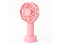 Ventoinha Portátil Com Base | Compacta, Bateria Recarregável, 3 Velocidades, Cabo Incluído Unjeu Fs01 00004 Rosa