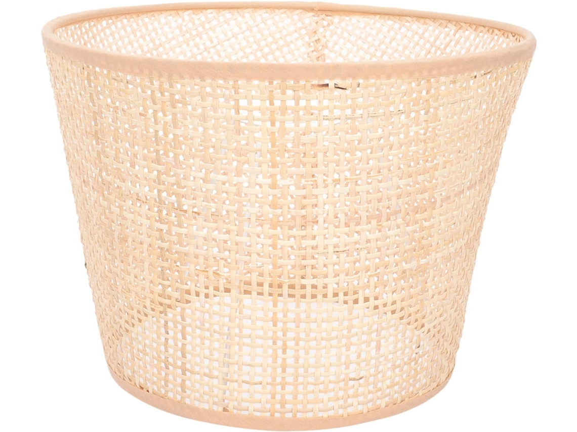 Soquete Cônico De Rattan Trançado De 22 Cm, Substituto Para Soquete E27e14, Estrutura Em Madeira Maciça E Ferro.