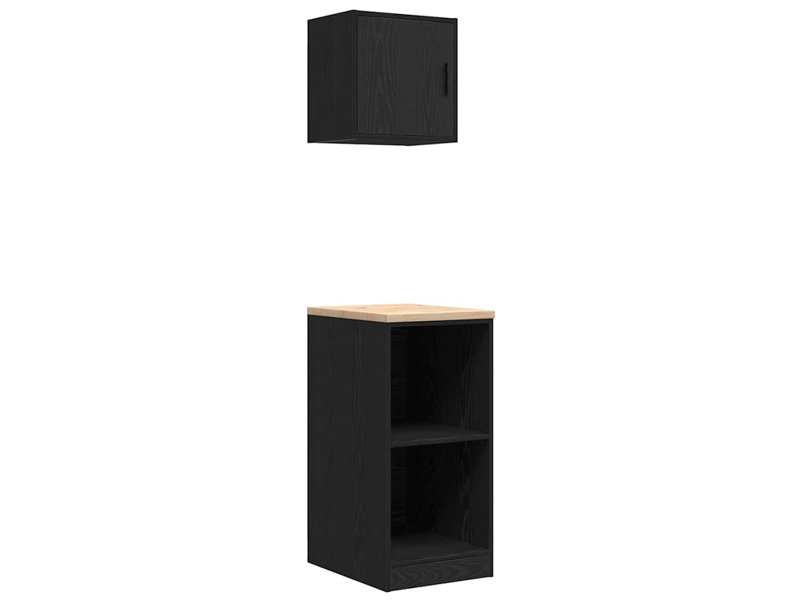 Garage Cabinet, Garage Cabinets Vidaxl Preto Madeira Processada (40 X 51 X 85 Cm)
