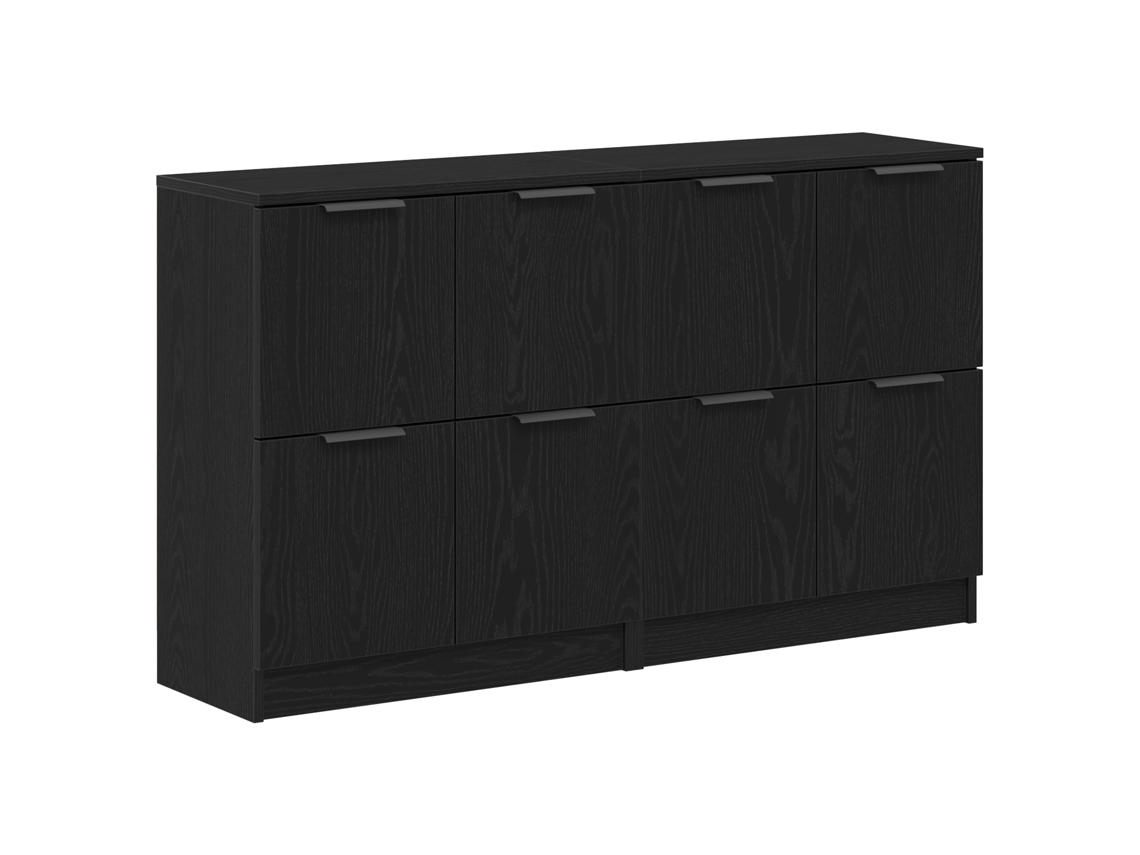 Conjunto 2 Buffet Moderno Vidaxl Preto Derivados De Madeira (60 X 30 X 70 Cm)