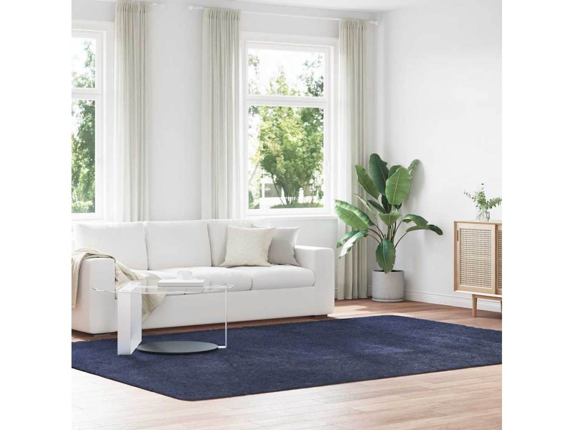Vidaxl Tapete Shaggy De Pelo Alto Navarra 240x340 Cm Azul-marinho