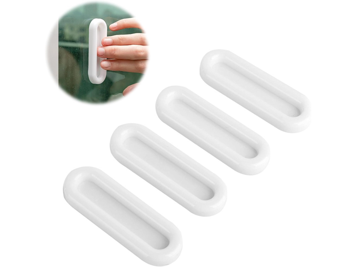 4 Puxadores Para Portas De Varanda, Autoadesivos, Extremamente Resistentes, Em Plástico, Para Portas De Vidro, Portas De Correr E Gavetas, Na