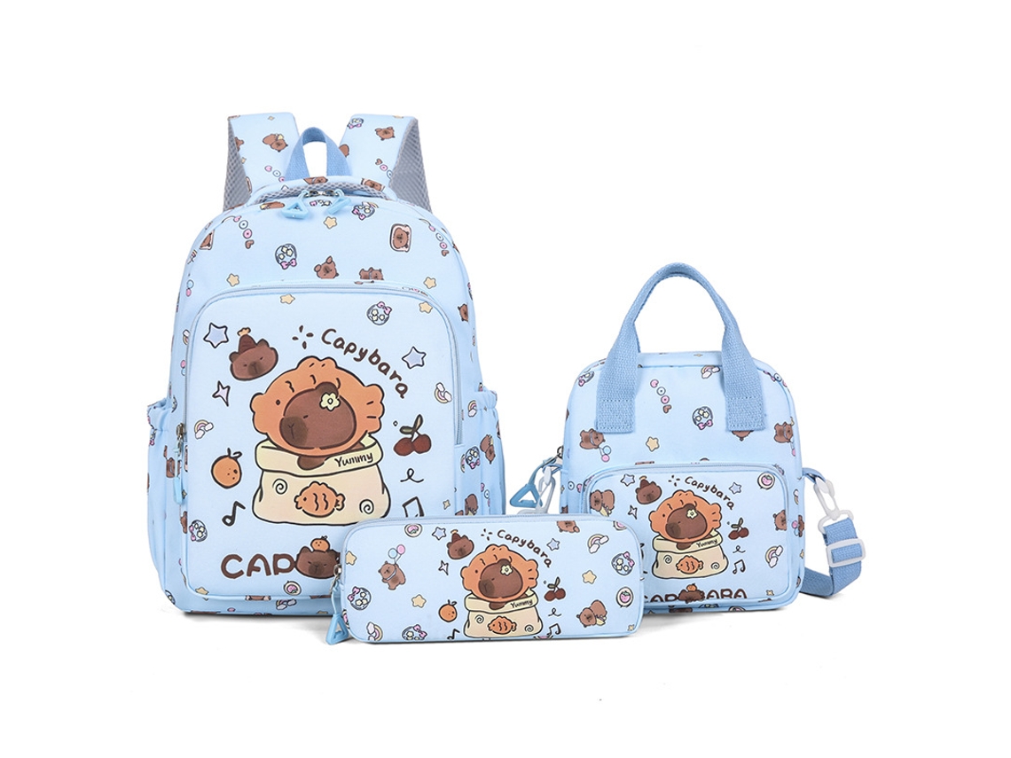 Conjunto de Mochila Escolar com 3 Peças CUICH (azul)