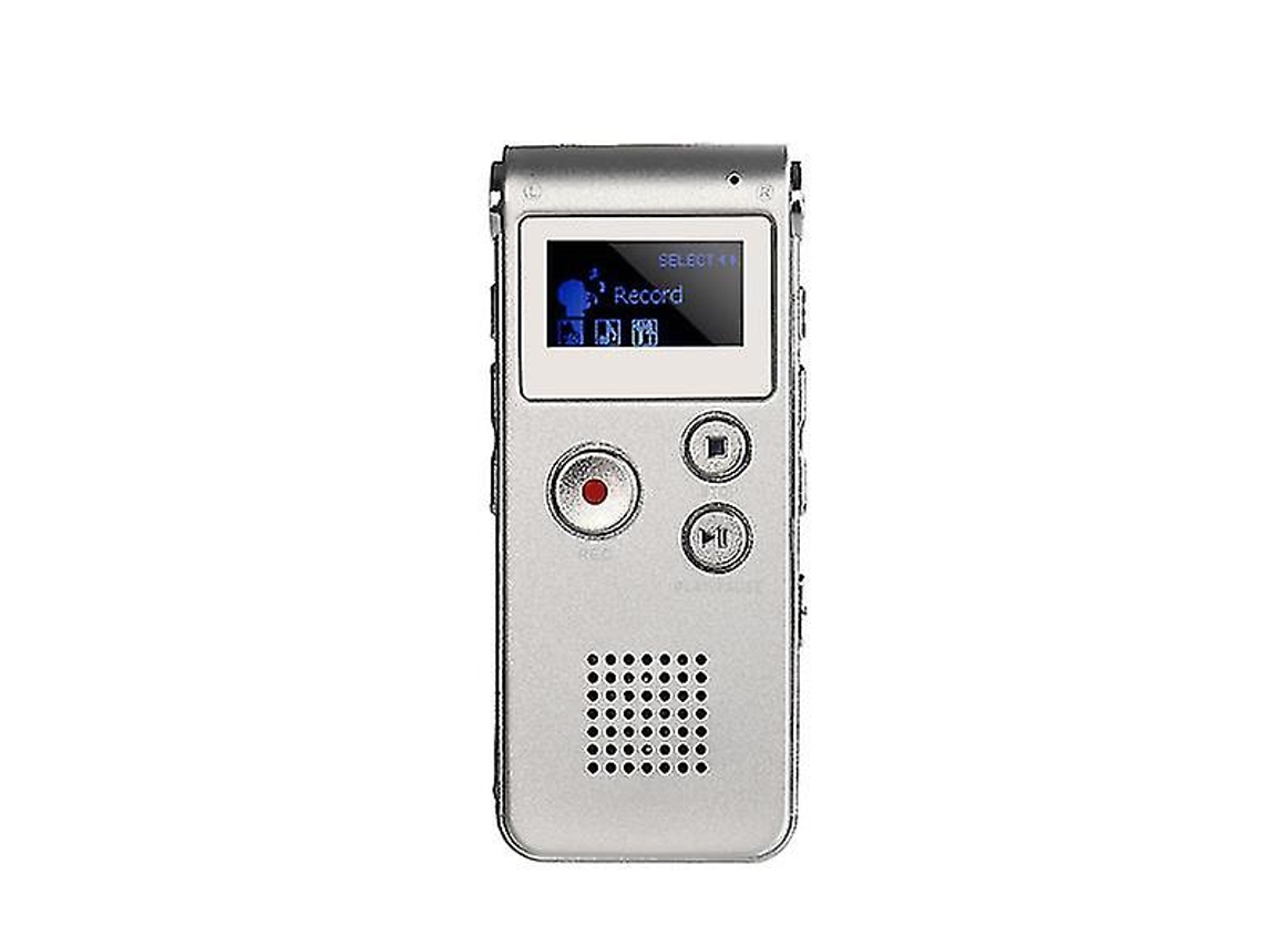 Gravador De Voz Digital Portátil, Gravador De Voz Lcd Mp3 Player 16gb Yizhood (prata)