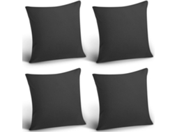 Pacote Com 4 Capas De Almofada Decorativas À Prova Dágua Para Áreas Externas, Capas De Almofada Quadradas Para Pátio, Varanda, Jardim, Revestimento
