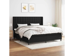 Vidaxl Cama Com Molas/colchão 200x200 Cm Tecido Preto