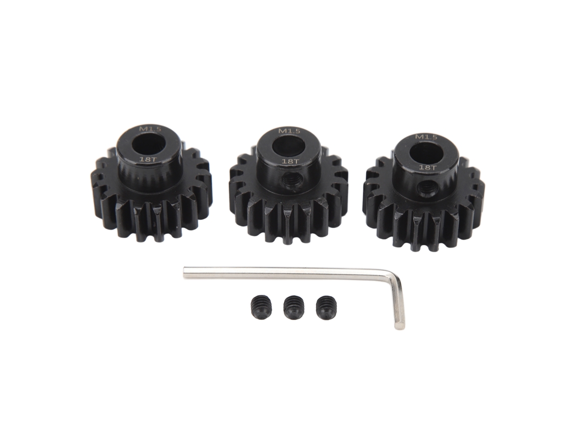 Set De Engranajes De Motor De Coche Rc 3 Piezas 8mm Agujero Interior Acero Para Coches Modelo 1/5 1/8 1/10 18t