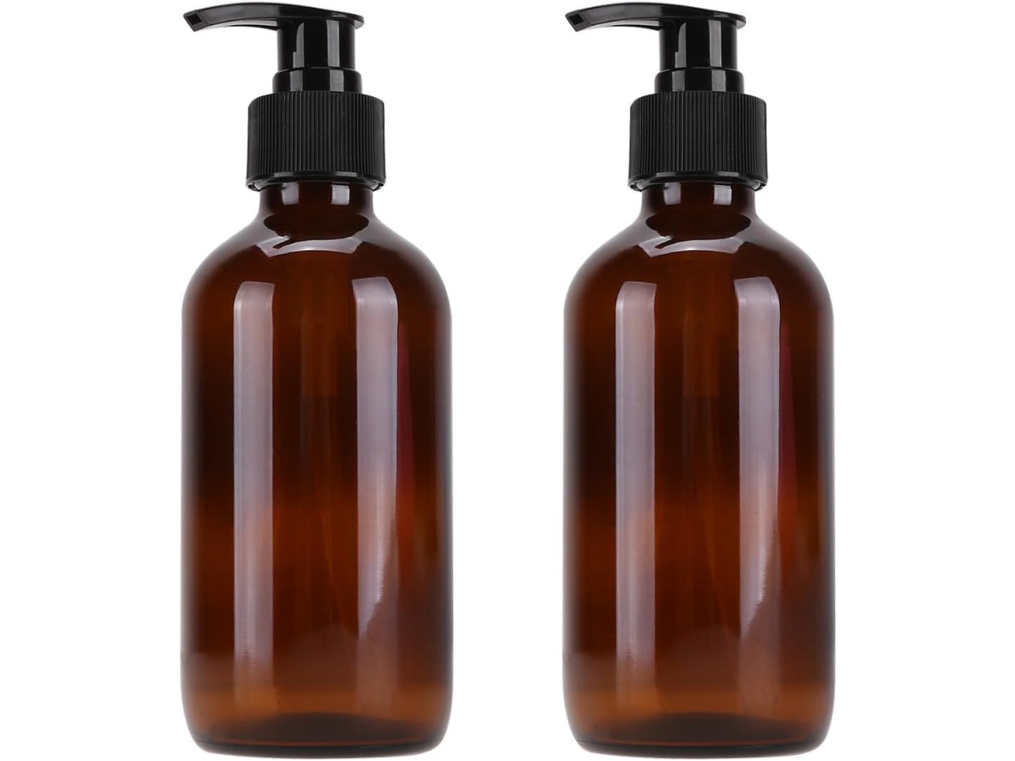 Frasco De Vidro Cosmético Marrom De 250ml, Leve E Fácil De Limpar, Para Óleos Essenciais.
