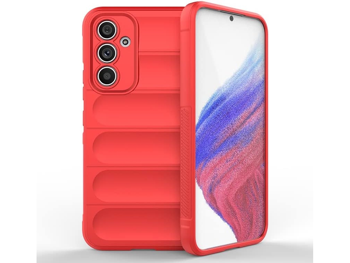 Capa Hexinyigjly Silicone Para Samsung Galaxy A54, Com Revestimento Interior Em Microfibra Anti-riscos Vermelho