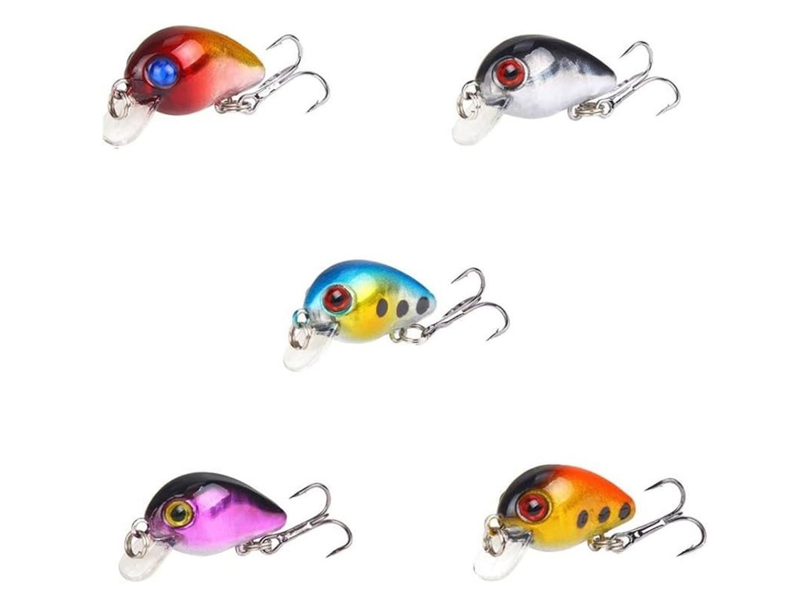 Set De 5 Señuelos De Pesca, Mini Señuelos Pequeños Para Trucha Y Perca, Anzuelos Sencillos Spinner Baits, 3cm