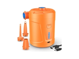 Bomba de Ar Elétrica com 3 Bicos, Bateria Recarregável Tipo de 5201mah, Camping, Colchões Infláveis, Barcos e Boias AQUAFORGE