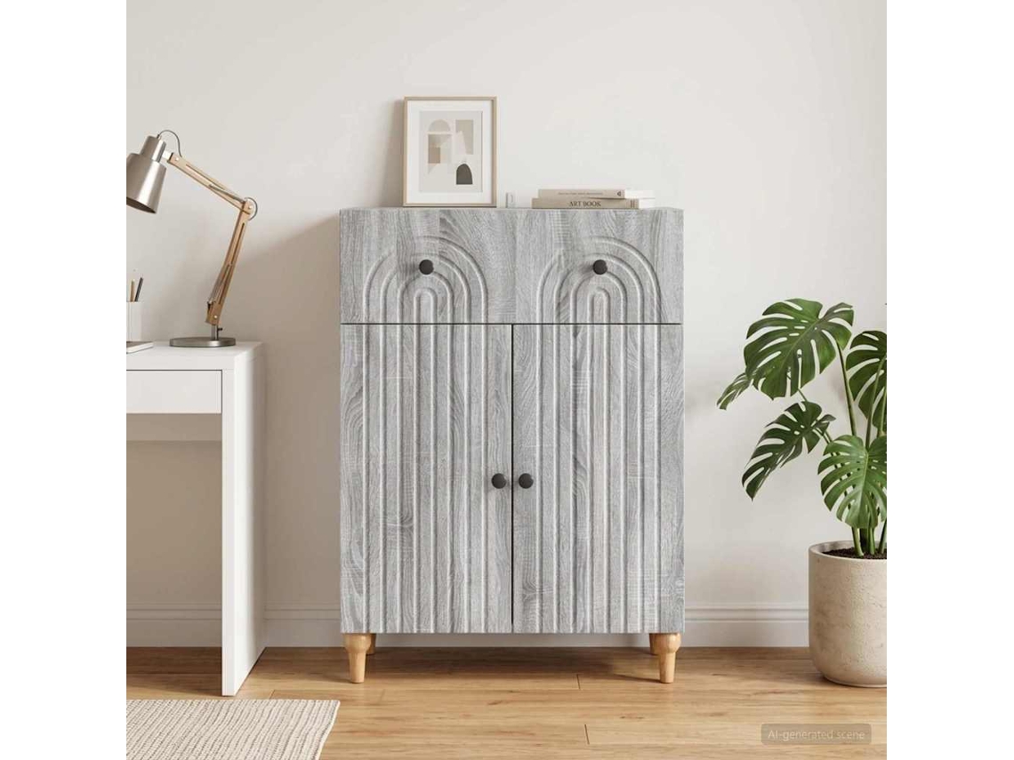 Vidaxl Buffet Sonoma Cinzento 66 X 34,5 X 90 Cm Derivados De Madeira