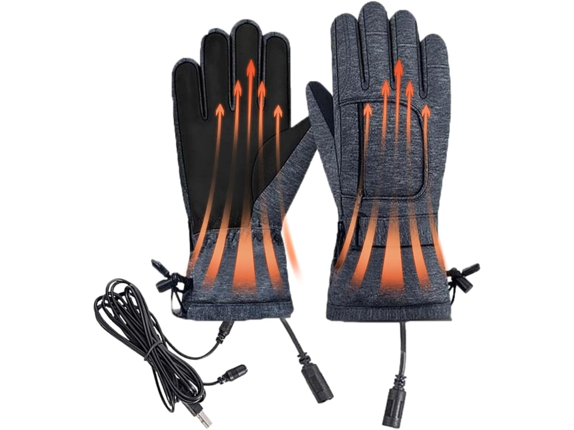 Luvas De Couro Aquecidas Por Usb, Luvas Para Aquecer As Mãos Durante Snowboard, Luvas Impermeáveis Para Telas Sensíveis