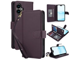 Capa Carteira De Couro Para Iphone 17 - Com Rfid - Para Vários Cartões