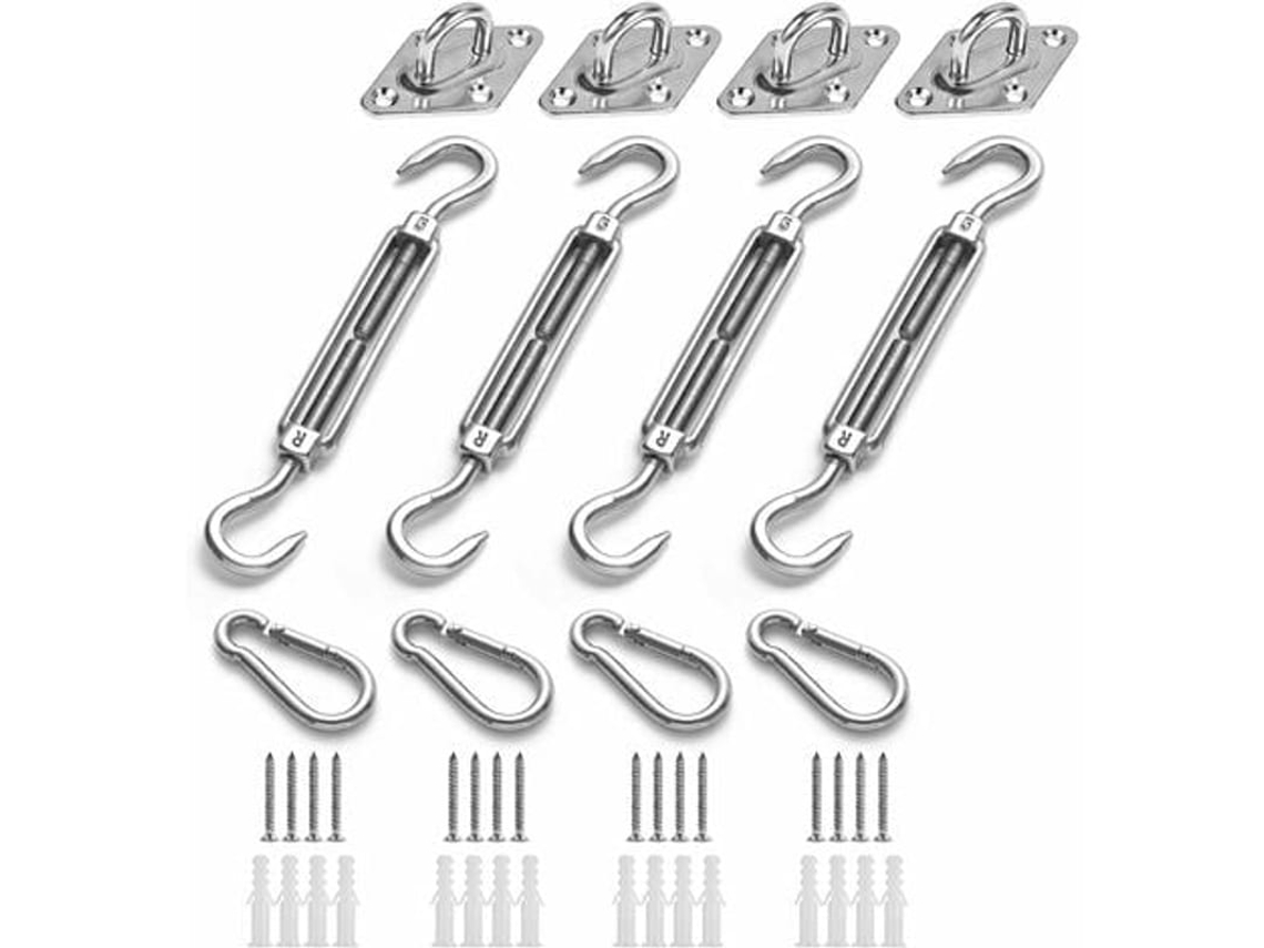 Kit De Fixação De Toldo De Aço Inoxidável Para Toldos Triangulares, Quadrados E Retangulares, Acessórios De Fixação