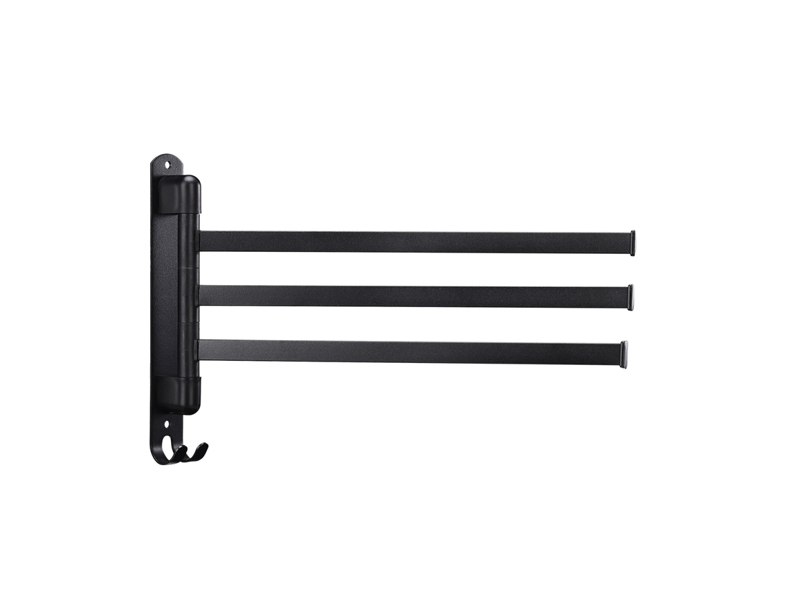 Suporte para toalhas de aço inoxidável com três barras (suporte em aço inoxidável 304, economiza espaço)