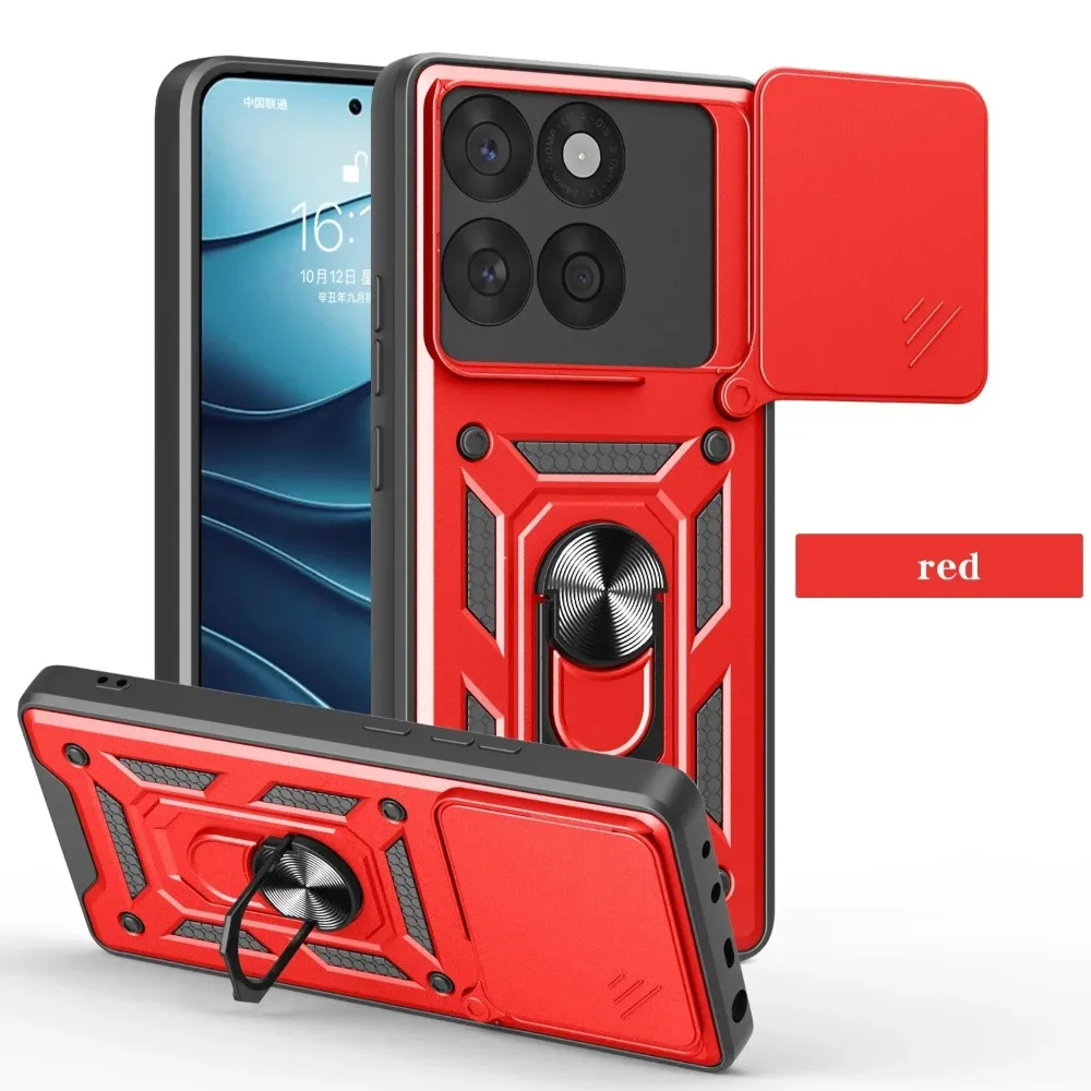 (vermelho, Motorola Edge 50 Fusion) Capa Magnética Com Proteção Deslizante Para Câmera, Suporte De Anel E Capa Traseira