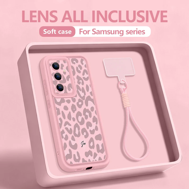 Capa Para Celular Galaxy S26 Ultra Com Estampa De Leopardo (rosa), Alça De Pulso Macia