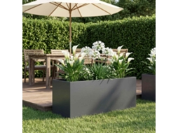 Vidaxl Vaso De Jardim Antracite 80 X 40 X 40 Cm Aço Laminado A Frio