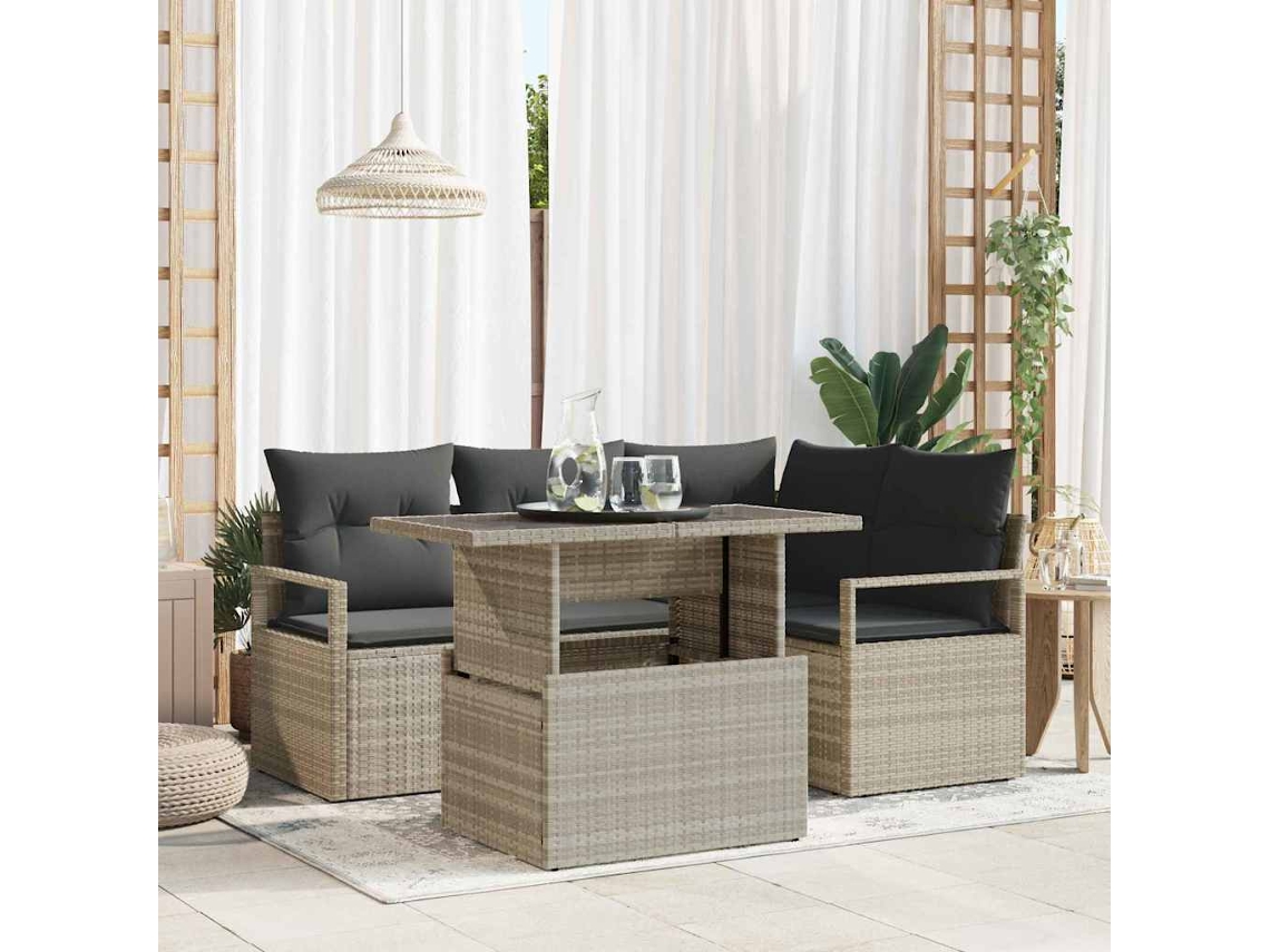 Vidaxl Conjunto De Sofá De Jardim 5 Unid. 4-número De Lugares